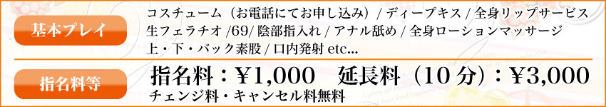 基本プレイ 延長指名　山形デリヘル